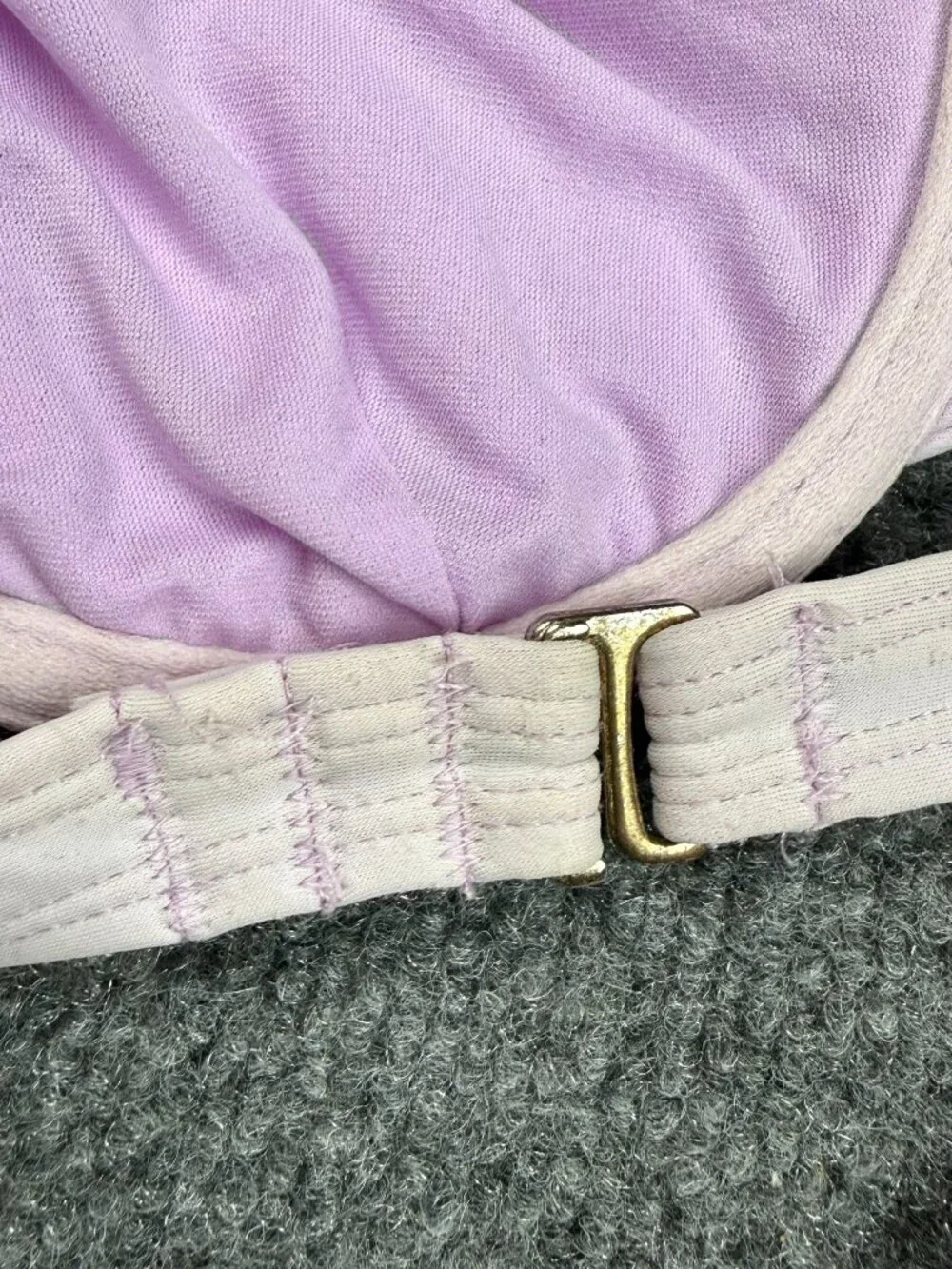 Xhilaration Womens Bikini Top Size L Lavender Underwire Elastic Little Stiff